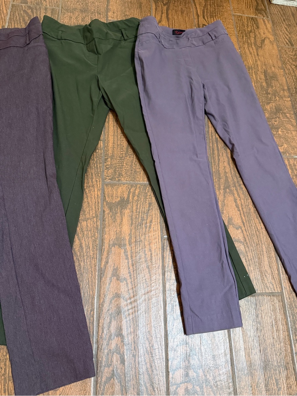 Women's Slim Stretch Ankle Pants - Olive and Plum Options - Picture 3 of 4
